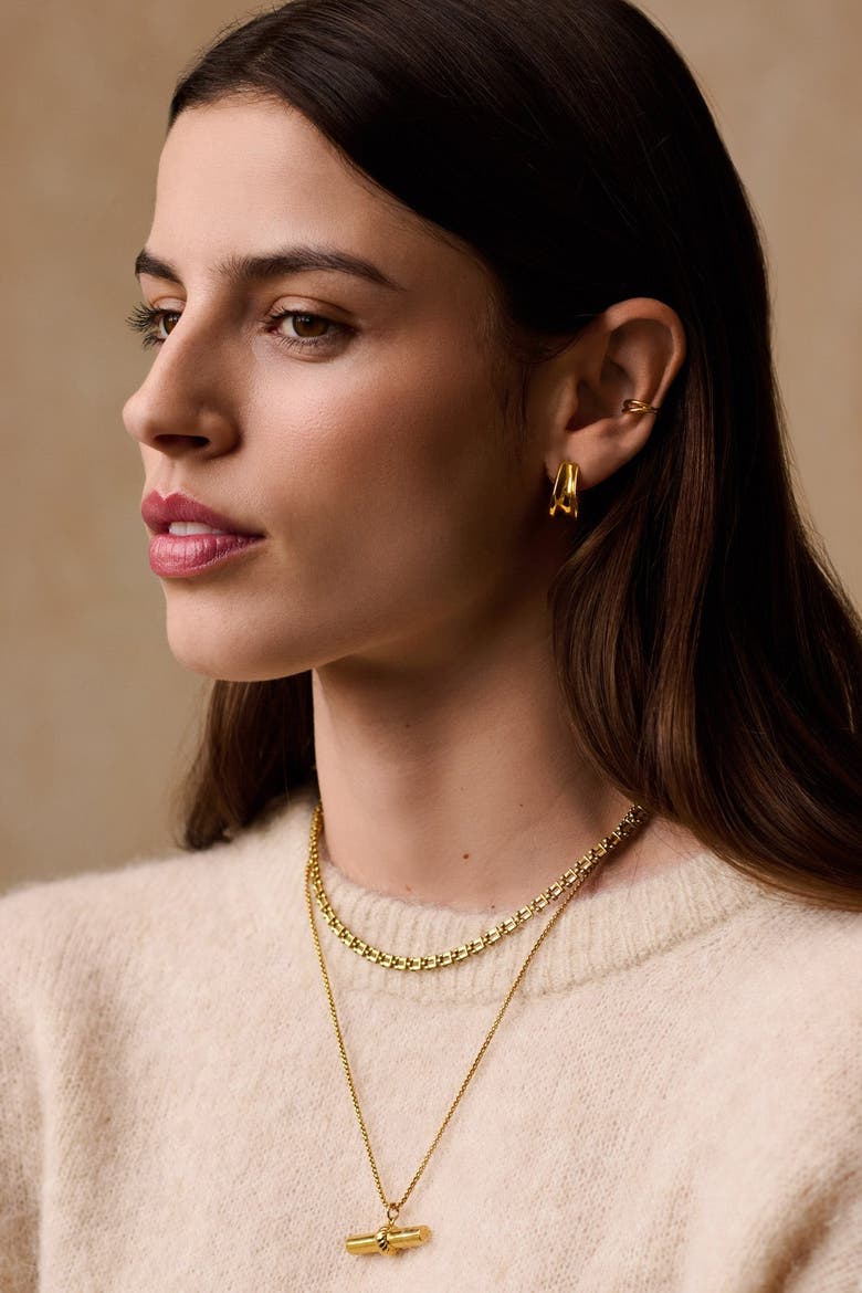 Molten Luxe Waterproof Gold Hoop Earrings, Alternate, color, Gold