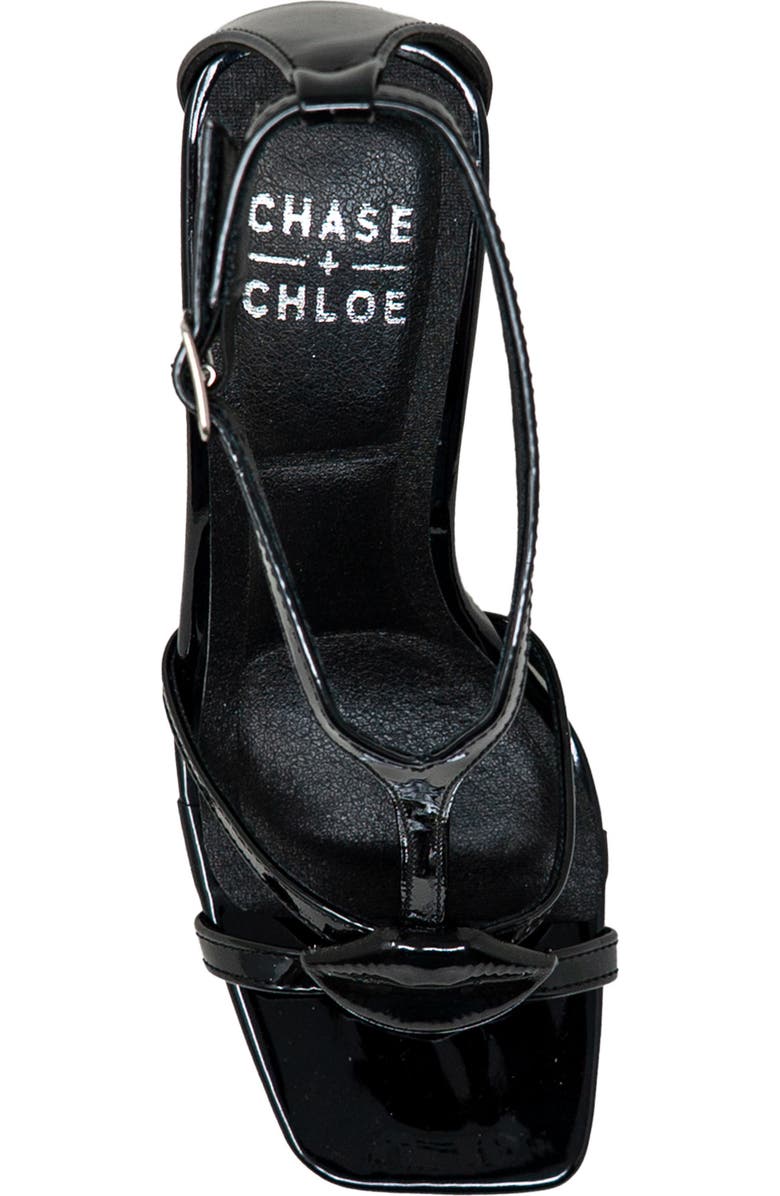 CHASE AND CHLOE Ankle Strap Stiletto Sandal, Alternate, color, Black Patent