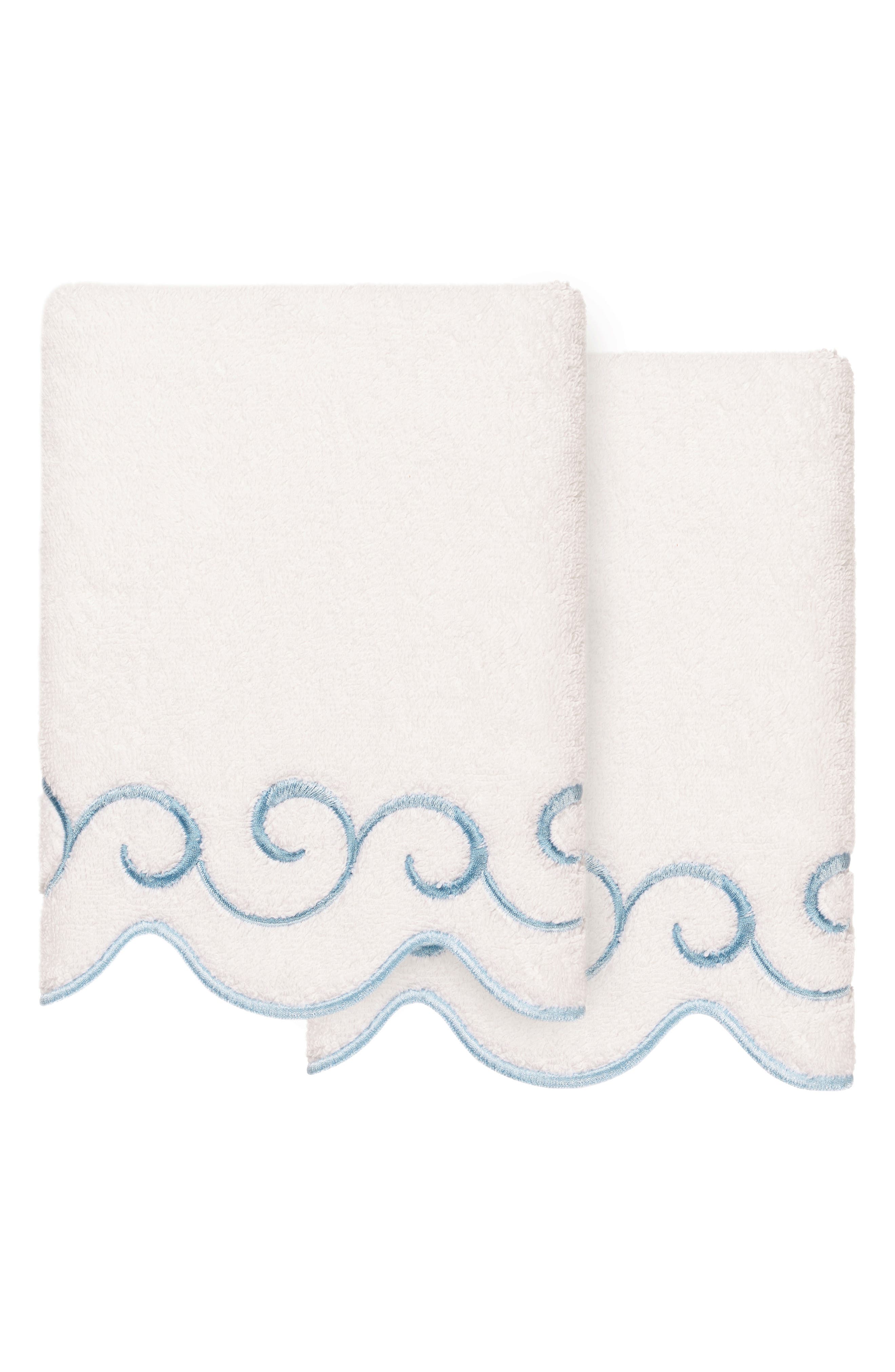 2-Piece Simplicity Embroidered Turkish Cotton Hand Towel Set