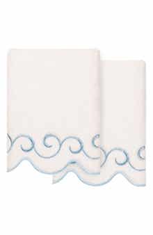 2-Piece Simplicity Embroidered Turkish Cotton Hand Towel Set