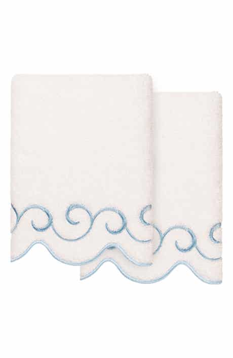 2-Piece Simplicity Embroidered Turkish Cotton Hand Towel Set