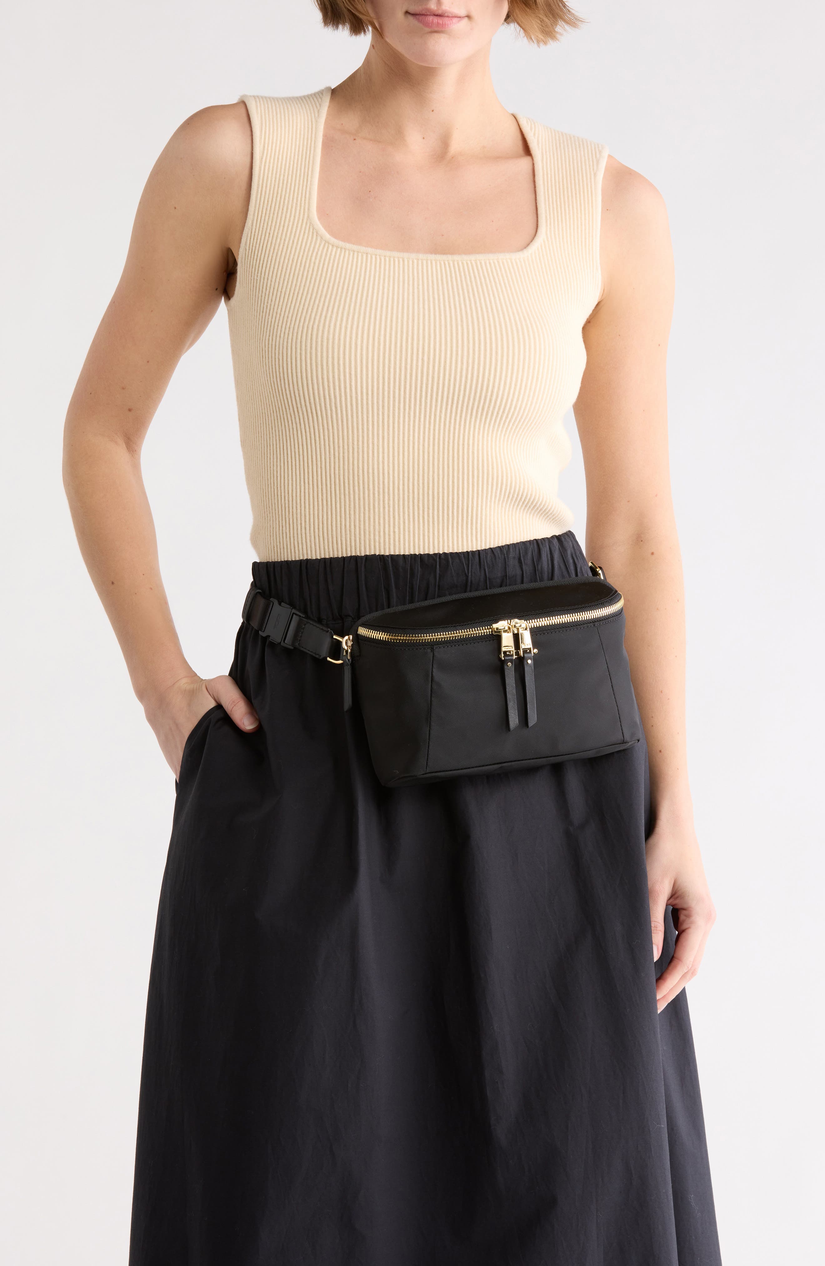 TUMI Arden Crossbody Bag, Alternate, color, Black/ Gold