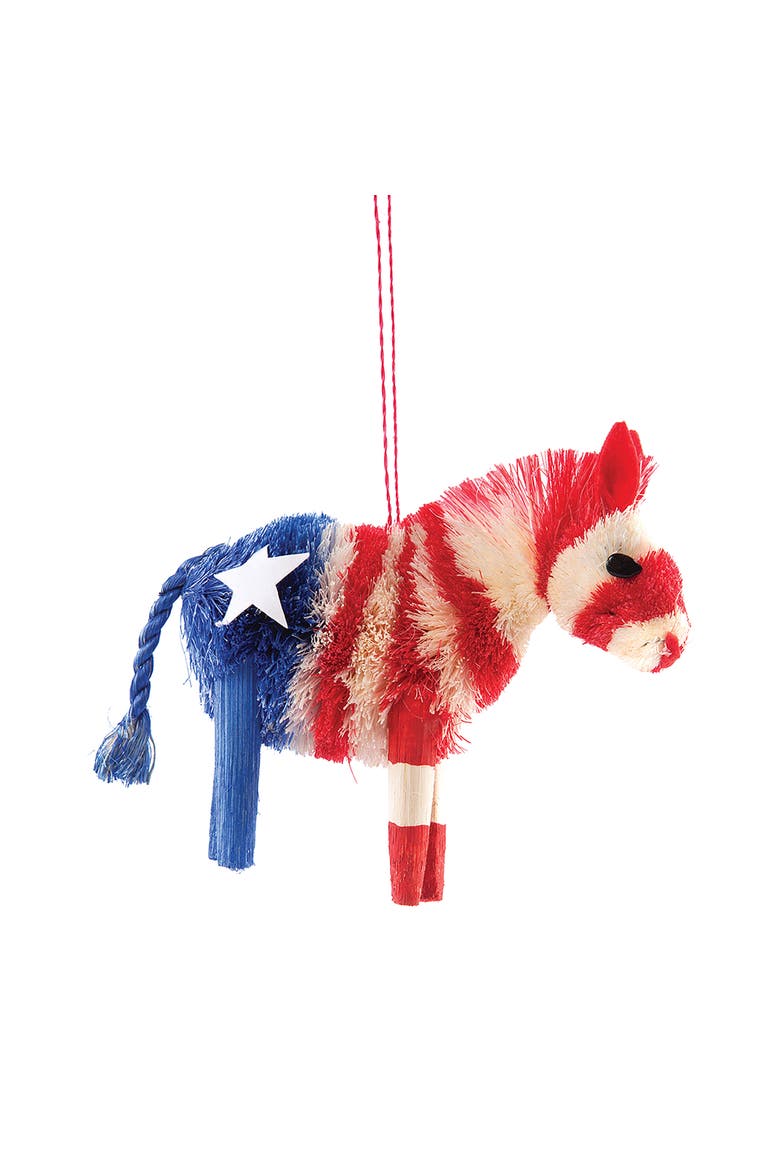Donkey July Fourth Tree Ornament, Main, color, Red
