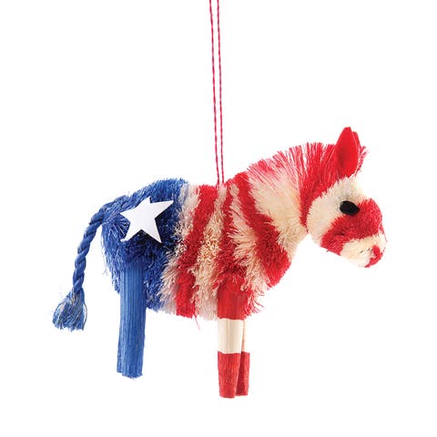 Donkey July Fourth Tree Ornament
