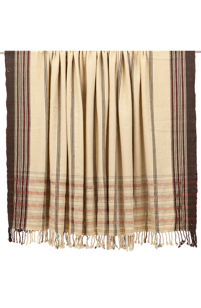 Alamwar Shell/Espresso Handwoven Bedspread, Alternate, color, Shell/Espresso