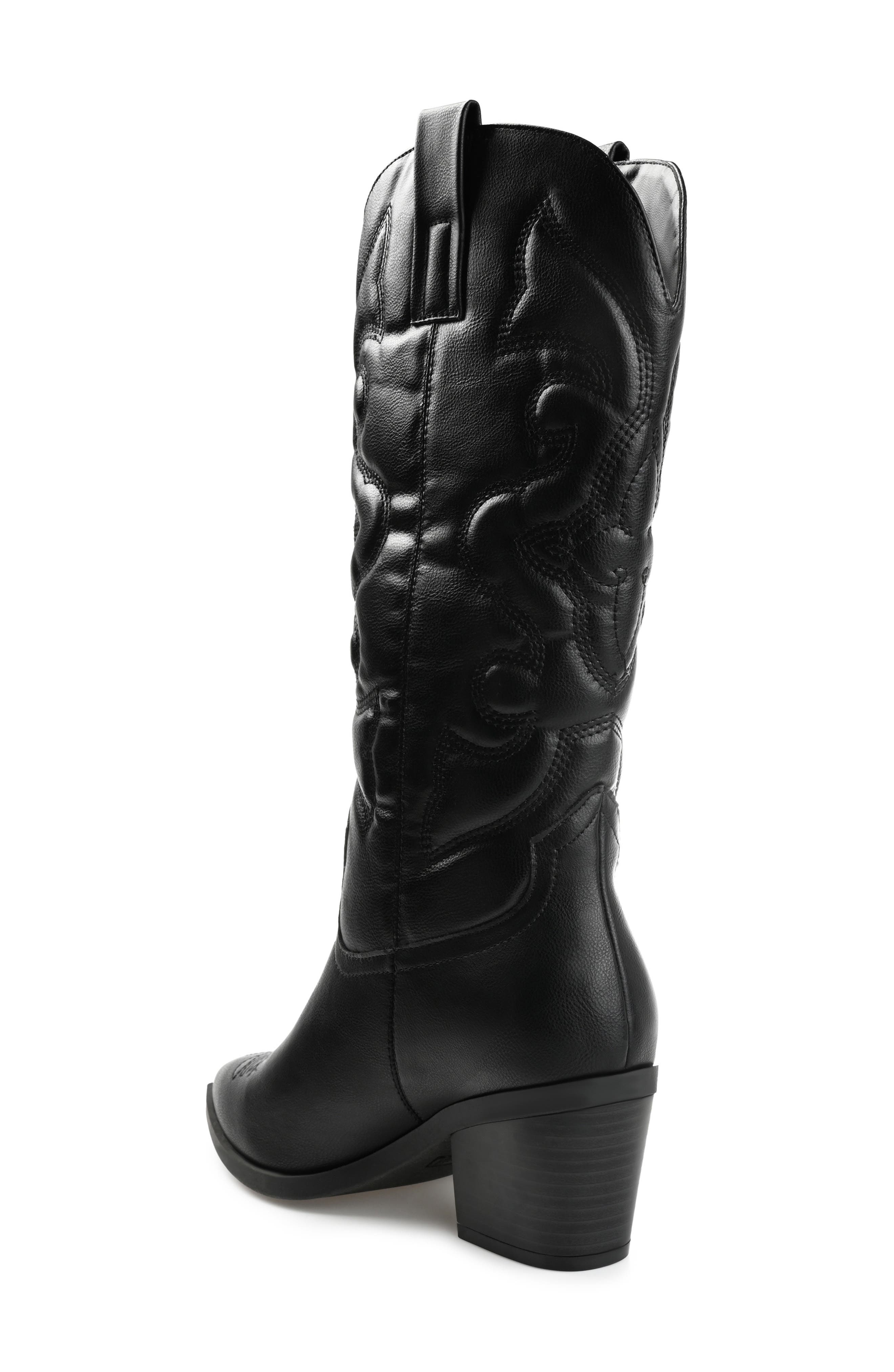Journee Collection Chantry Western Boot, Alternate, color, Black