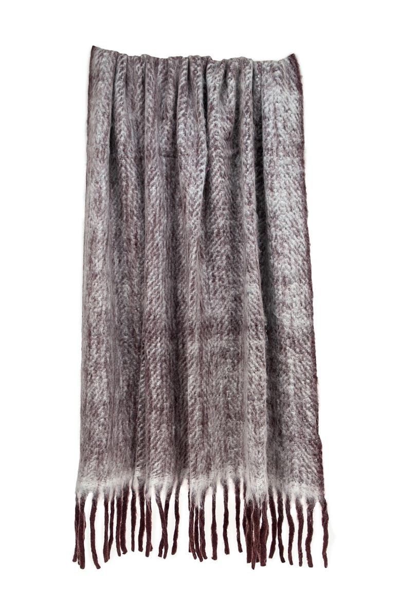 PARKLAND COLLECTION Nagar Transitional Purple 52" x 67" Woven Handloom Throw Blanket, Alternate, color, Purple