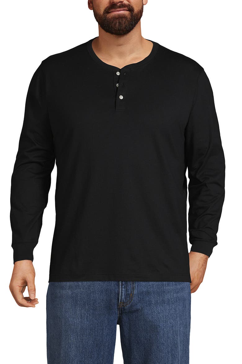 Super-T Long Sleeve Henley Shirt, Alternate, color, Black