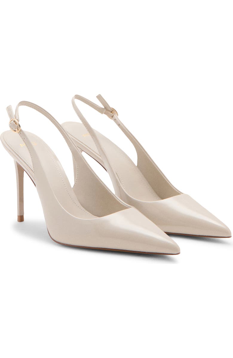 MANGO Pointed Toe Slingback Pump, Main, color, Ecru