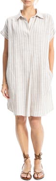 MAX STUDIO Collared Pinstripe Dress