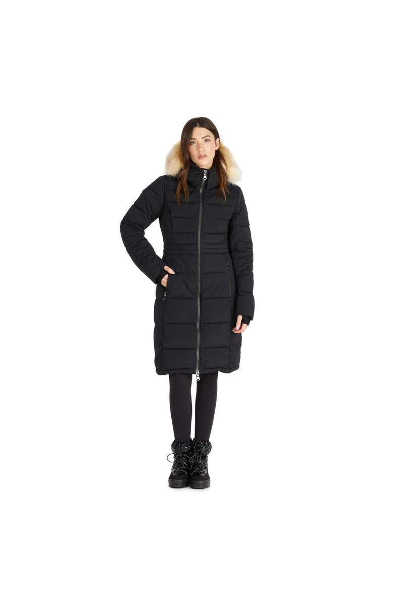 Pajar Jupiter Stretch Long Quilted Puffer, Main, color, Black