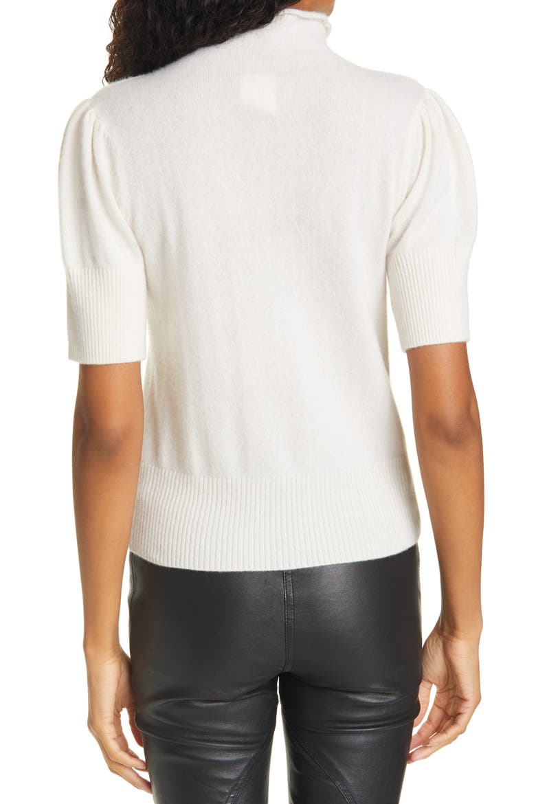 Annabelle Short Sleeve Cashmere Sweater, Alternate, color, IVORY