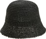 BP. Crochet Stitch Straw Bucket Hat