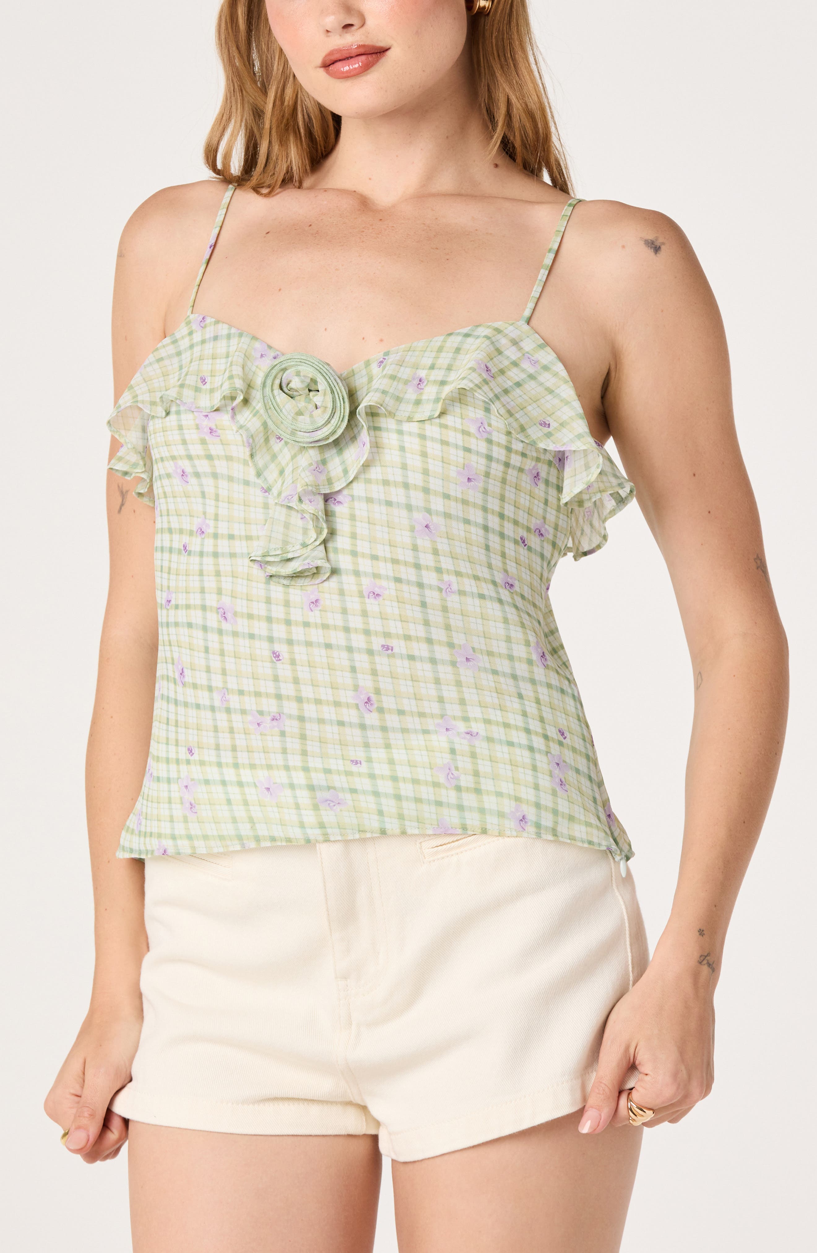 selected MINT FLORAL GINGHAM