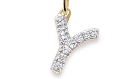 Monica Vinader Lab Created Diamond Initial Pendant Necklace In Gold