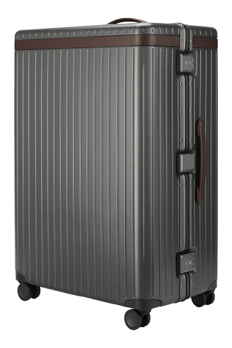 The Large Check-in Suitcase, Alternate, color, Grey / Chocolate