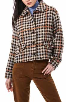 Bernardo Houndstooth Tweed Trucker Jacket