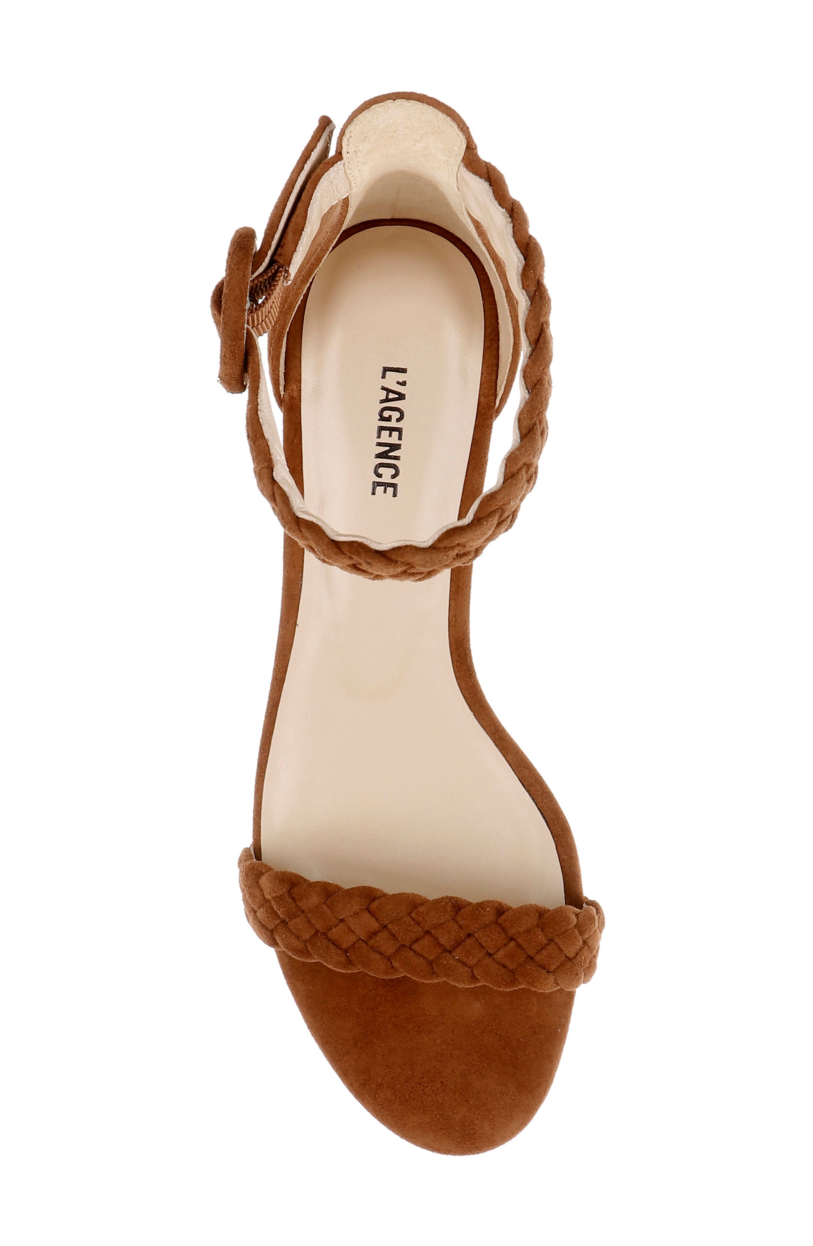 L'AGENCE Andelle Ankle Strap Sandal, Alternate, color, Buckskin Suede
