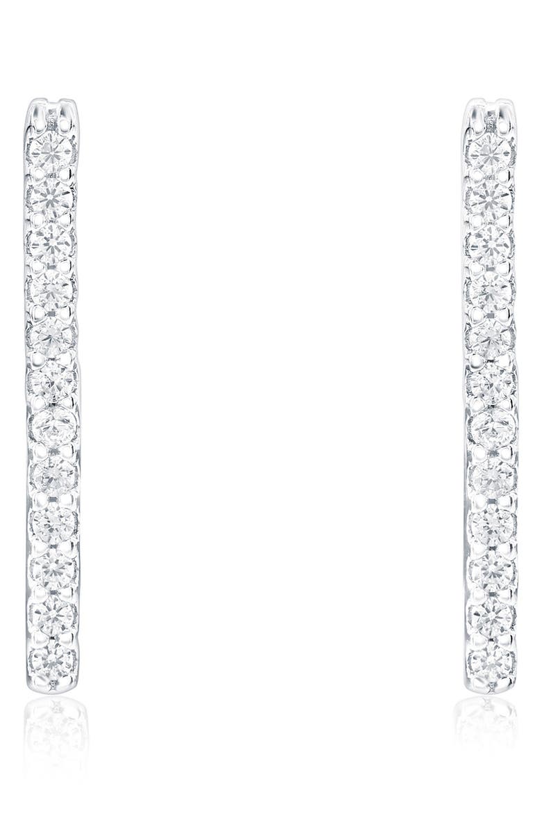 SUZY LEVIAN Cubic Zirconia Square Hoop Earrings, Alternate, color, White