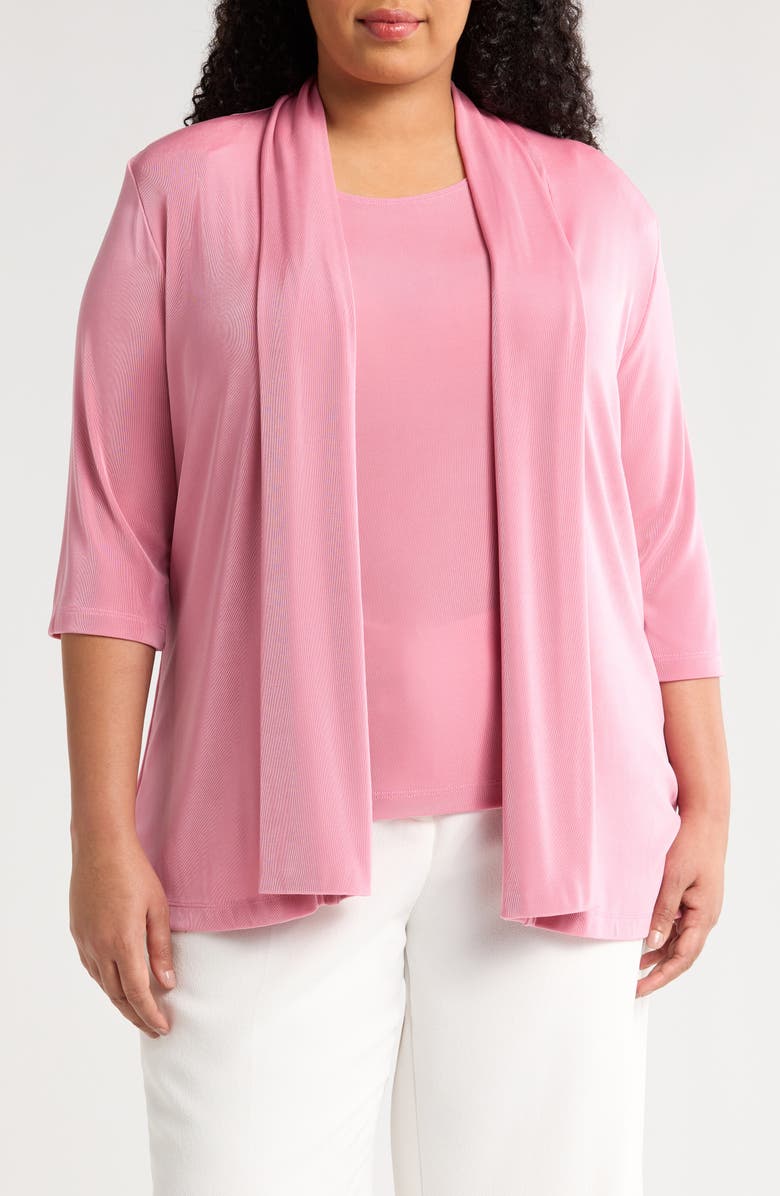 Vikki Vi Stretch Knit Open Front Jacket, Main, color, 