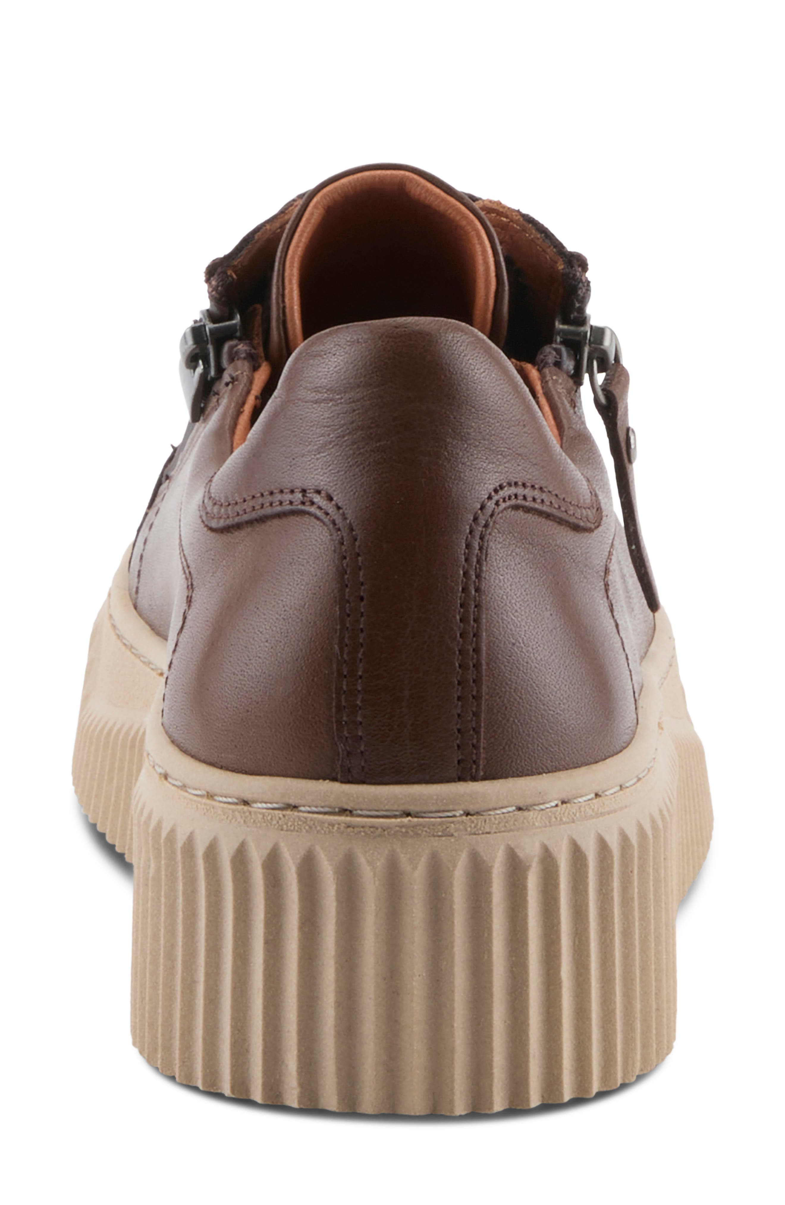 Vibe Leather Sneaker, Alternate, color, BROWN