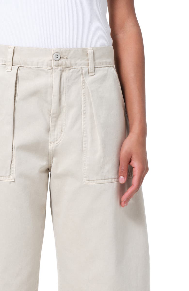 Sefton Pleated High Waist Barrel Twill Pants