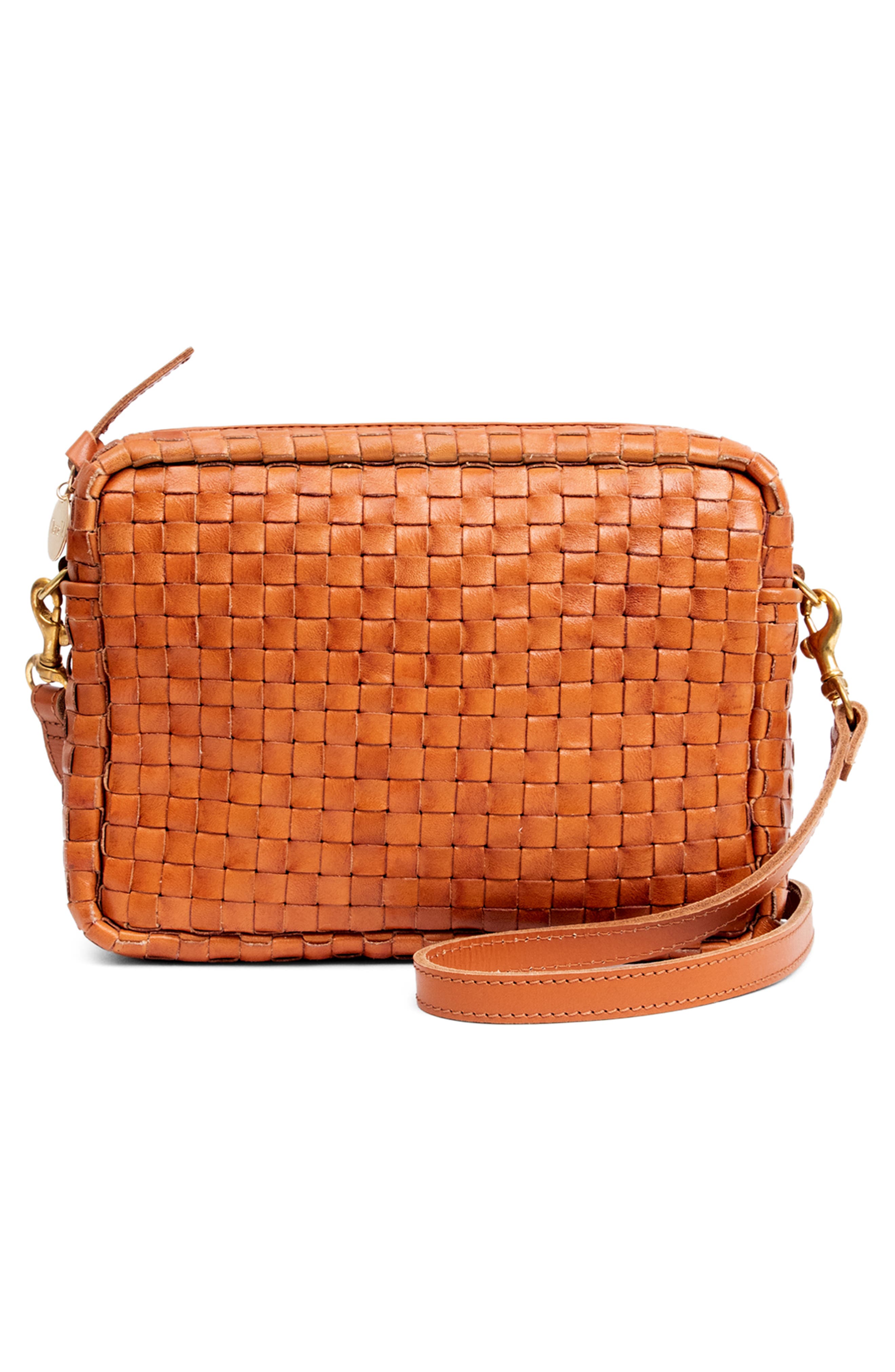 Clare V. Midi Sac Woven Leather Crossbody Bag, Main, color, 