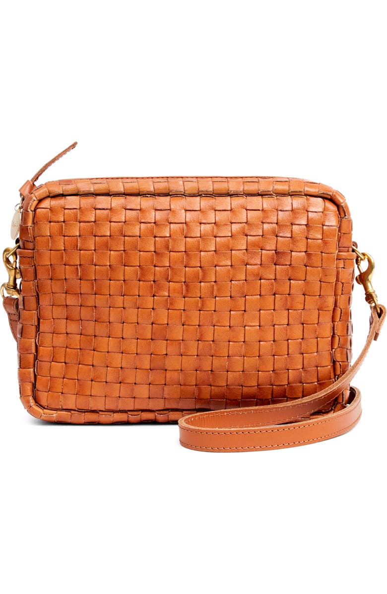 Clare V. Midi Sac Woven Leather Crossbody Bag, Main, color,