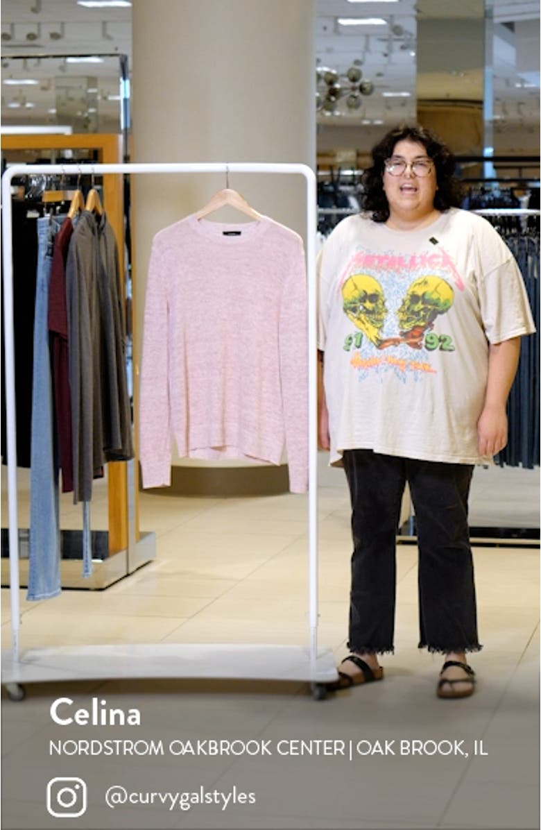 Mélange Linen & Cotton Crewneck Sweater, sales video thumbnail