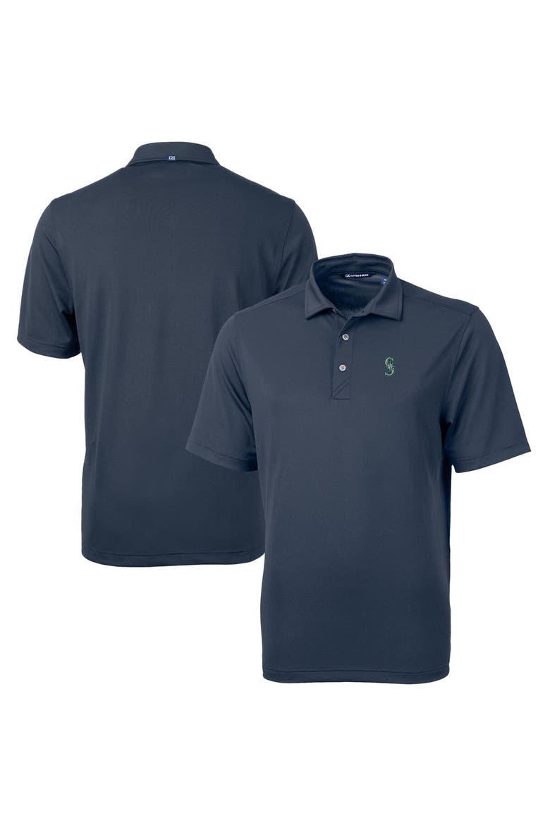 Men's Cutter & Buck  Navy Seattle Mariners Virtue Eco Pique Recycled Polo, Main, color, Navy