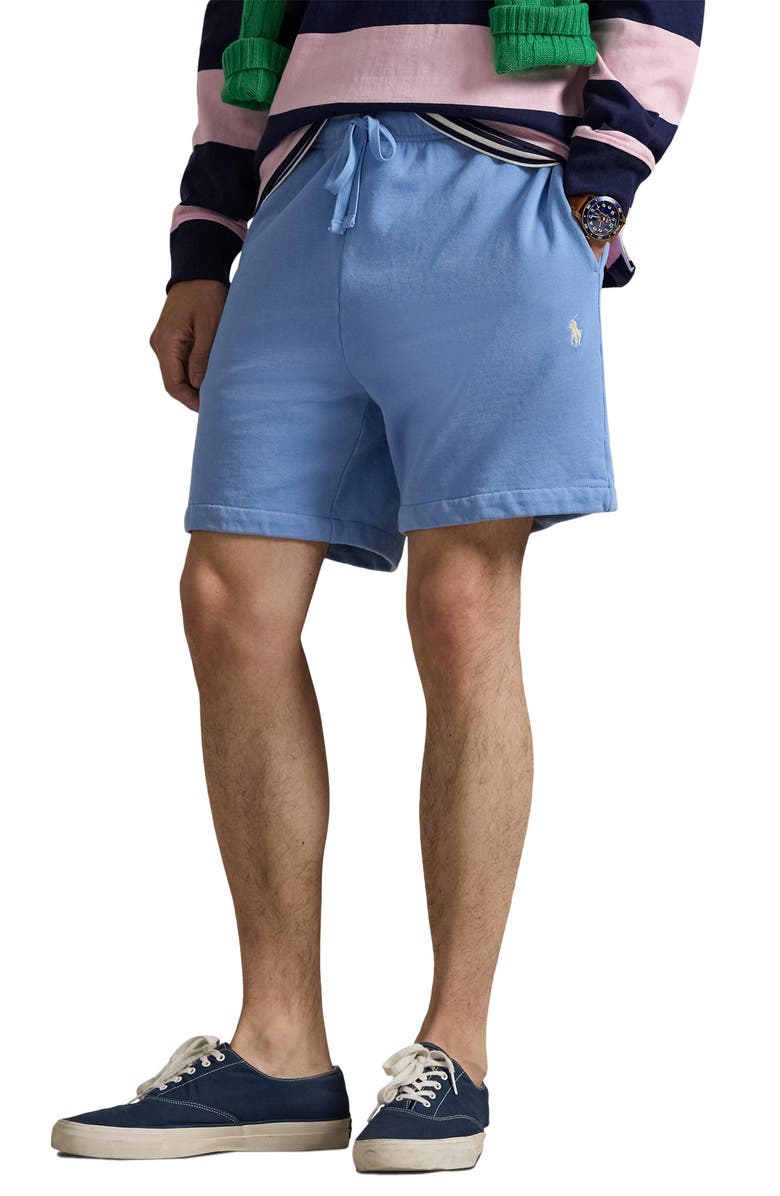Polo Ralph Lauren French Terry Sweat Shorts, Main, color, Bristol Blue