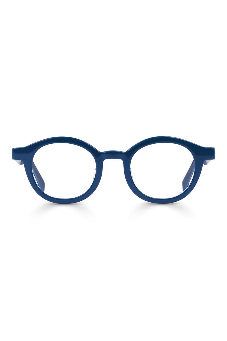 TV Party 44mm Blue Light Blocking Round Reading Glasses, Main, color, NAVY BLUE
