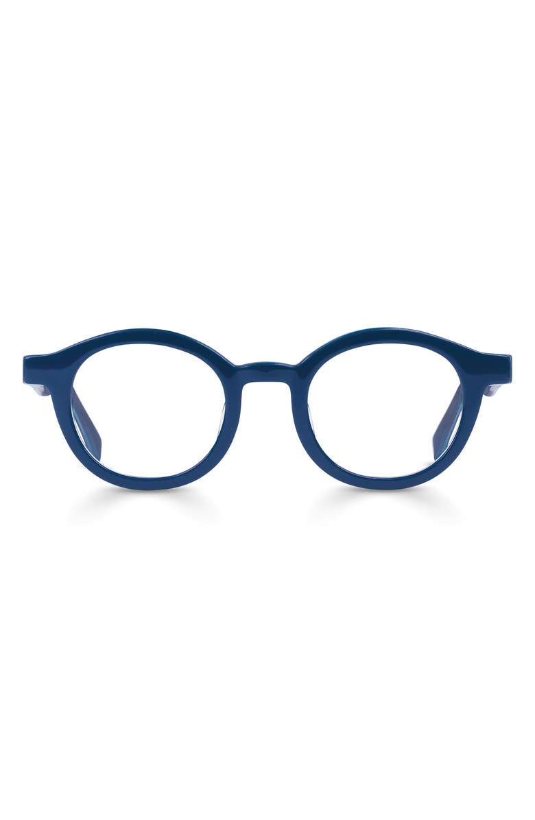 eyebobs TV Party 44mm Blue Light Blocking Round Reading Glasses, Main, color, Navy Blue