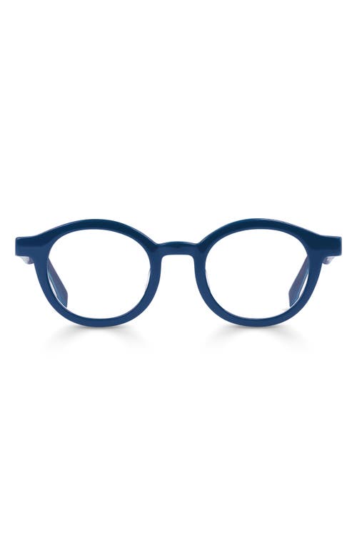 Eyebobs Tv Party 44mm Small Round Reading Glasses In Navy Blue