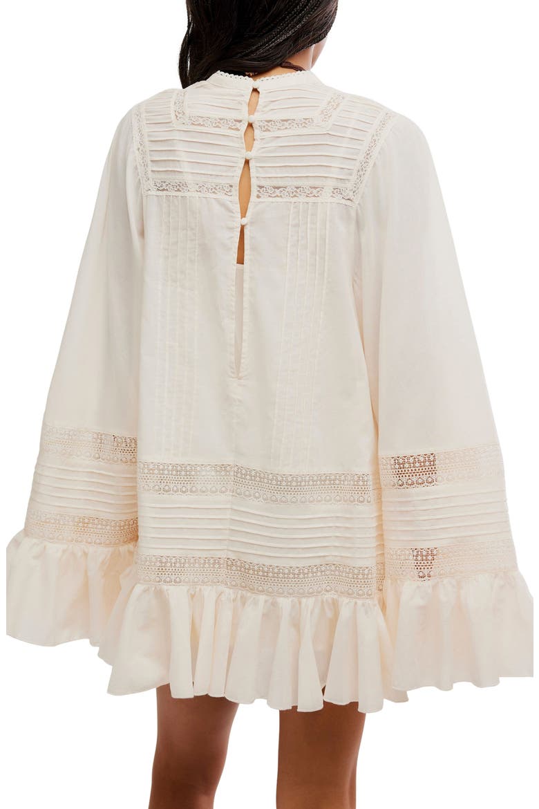 Better Horizons Long Bell Sleeve Cotton Minidress, Alternate, color, TOASTED EGGNOG