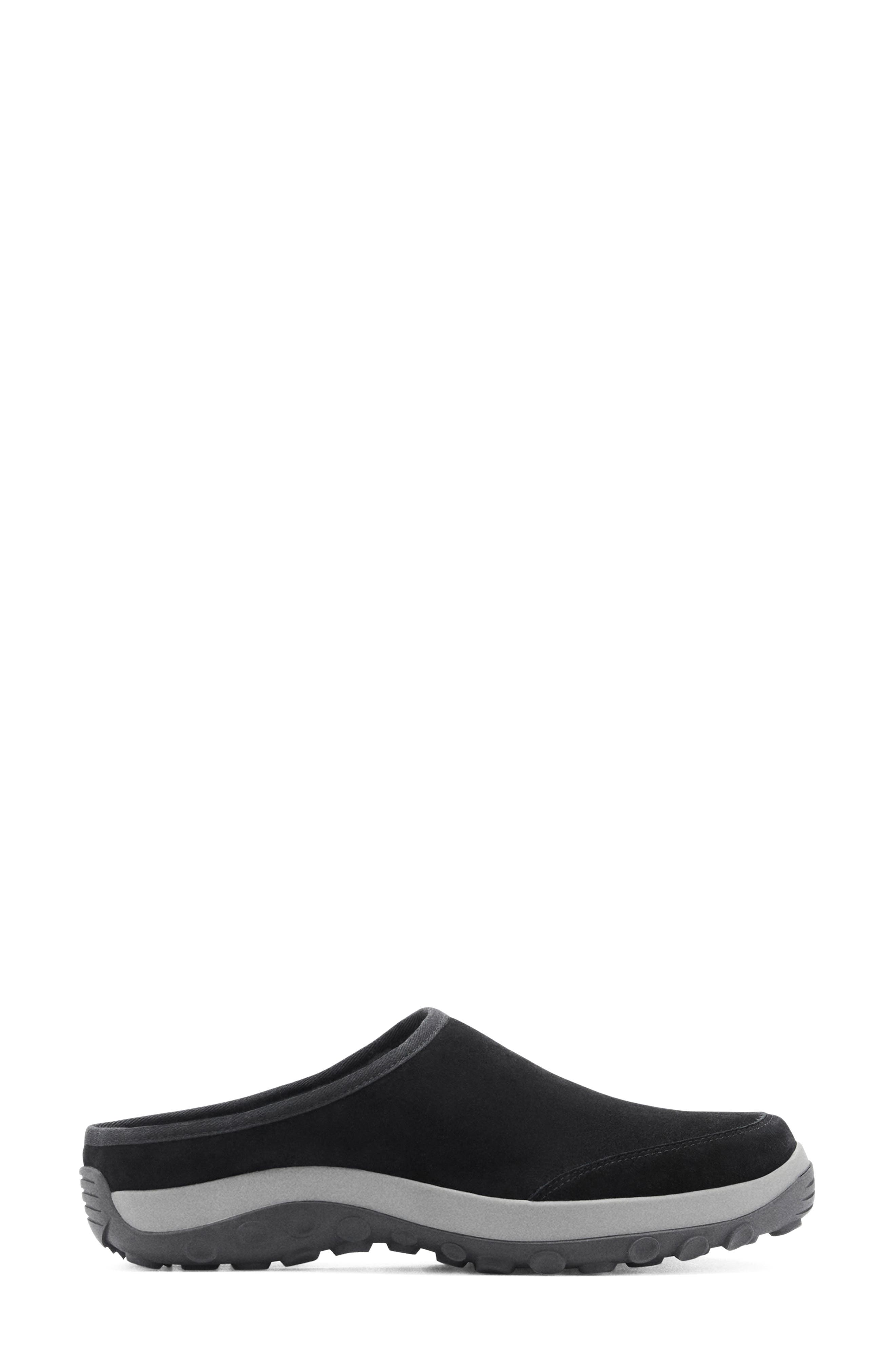 MANGO Leather Clog, Alternate, color, Black