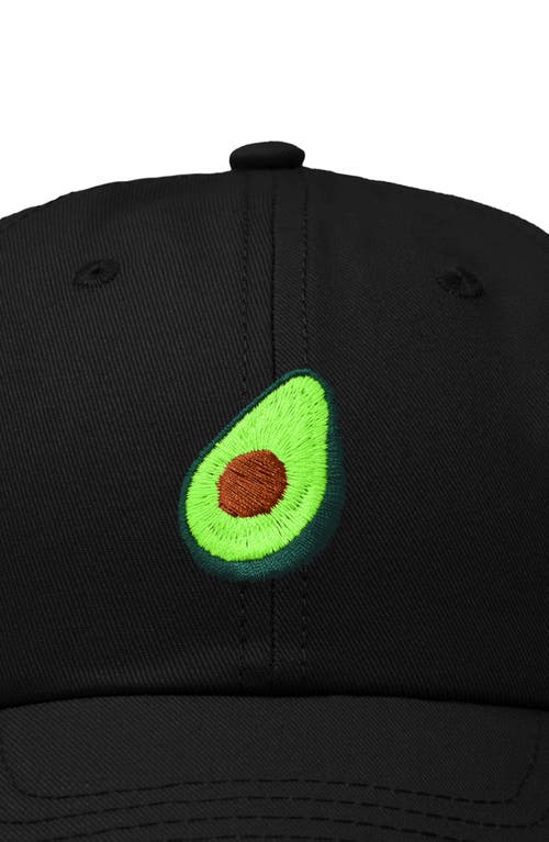 Dalix Avocado Embroidered Food Hat In Black