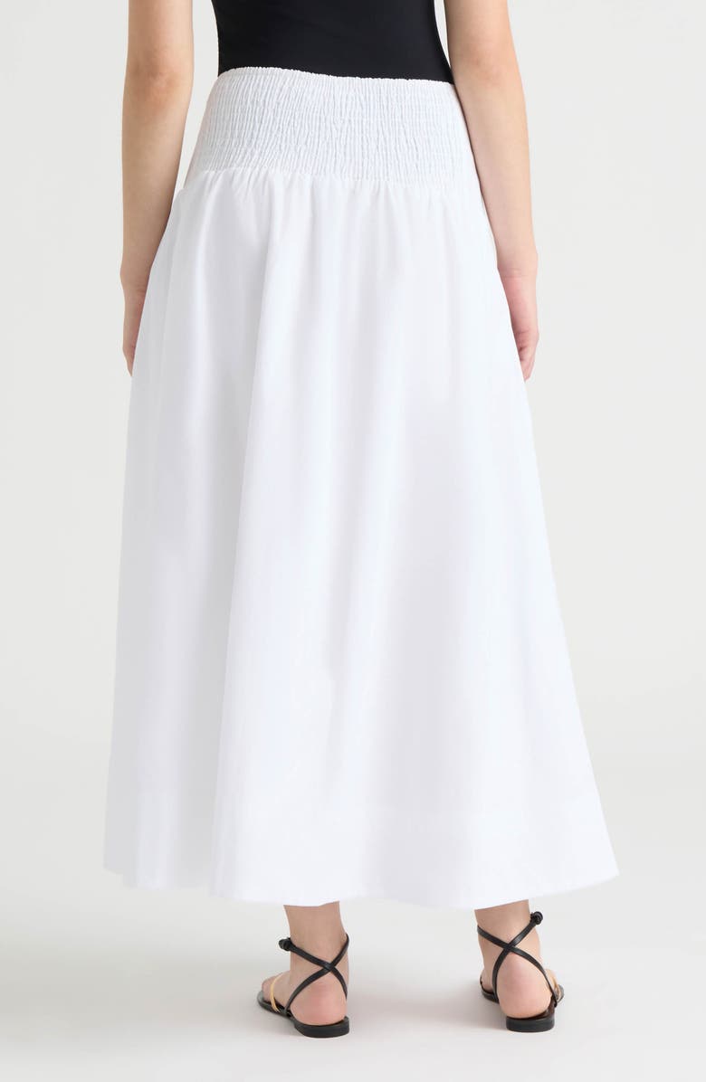 NVLT Poplin Gathered Midi Skirt, Alternate, color, White