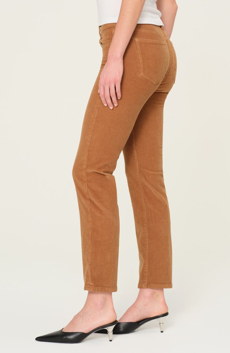 DL1961 Mara Straight Leg Mid Rise Instasculpt Corduroy Ankle Jeans, Alternate, color, Vicuna