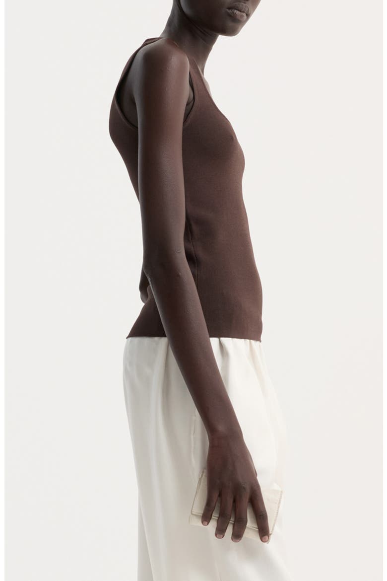 Bustier Shaped Sweater Tank, Alternate, color, DARK CHOCOLATE