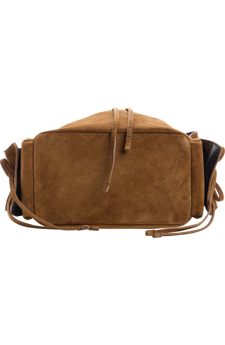 Acne Studios Multipocket Suede Bucket Bag, Alternate, color, Cognac Brown