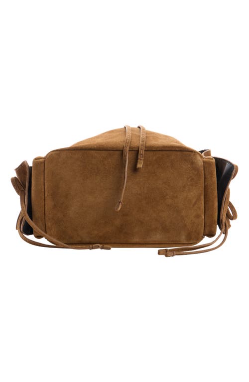 Acne Studios Multipocket Suede Bucket Bag In Brown