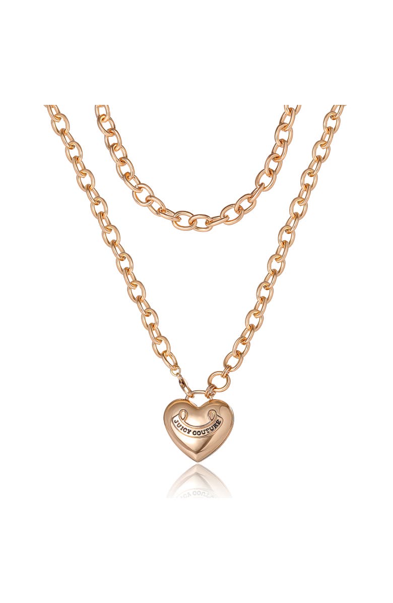 Juicy Couture Gold-Tone Long Heart Pendant Necklace, Alternate, color, Gold