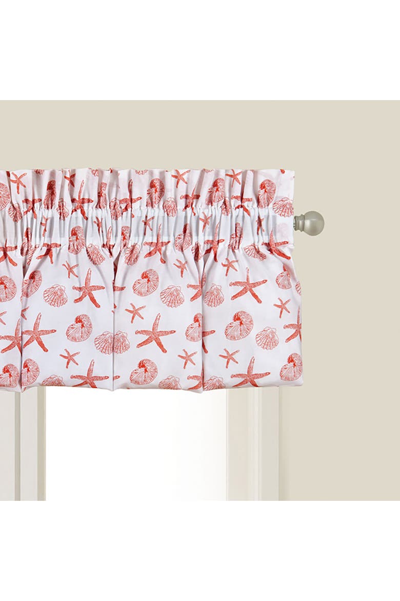 Cora Blouson Sea 100% Cotton Single Window Valance, 15" x 80", Alternate, color, Pink