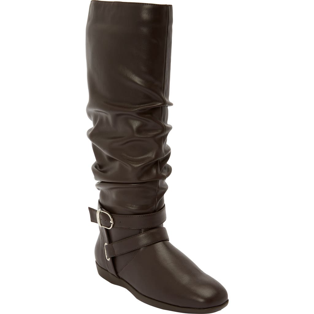 Comfortview The Arya Wide Calf Boot In Brown