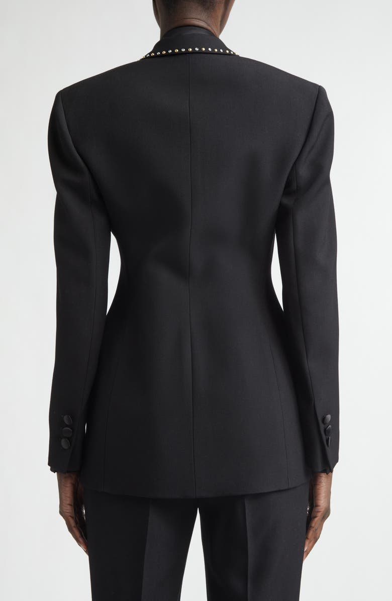 Versace Wool Grain de Poudre Jacket, Alternate, color, Black