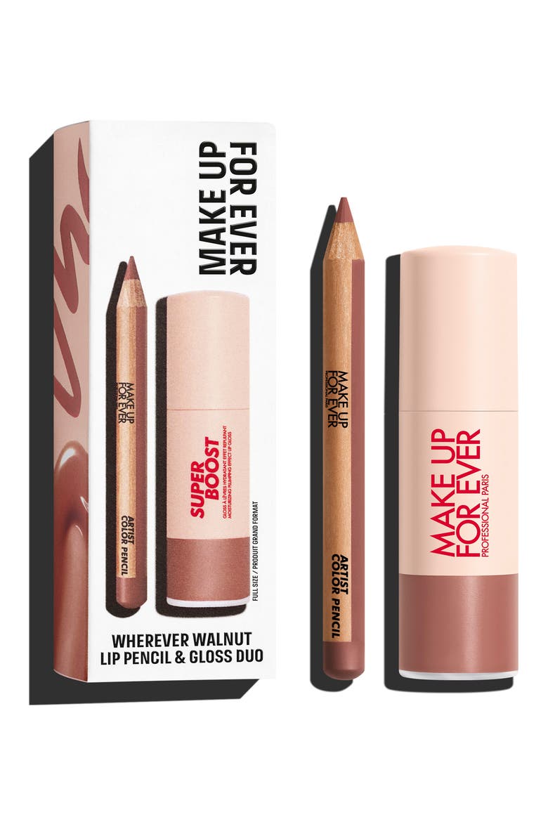 Wherever Walnut Lip Liner & Lip Gloss Kit $39 Value, Main, color, WHEREVER WALNUT