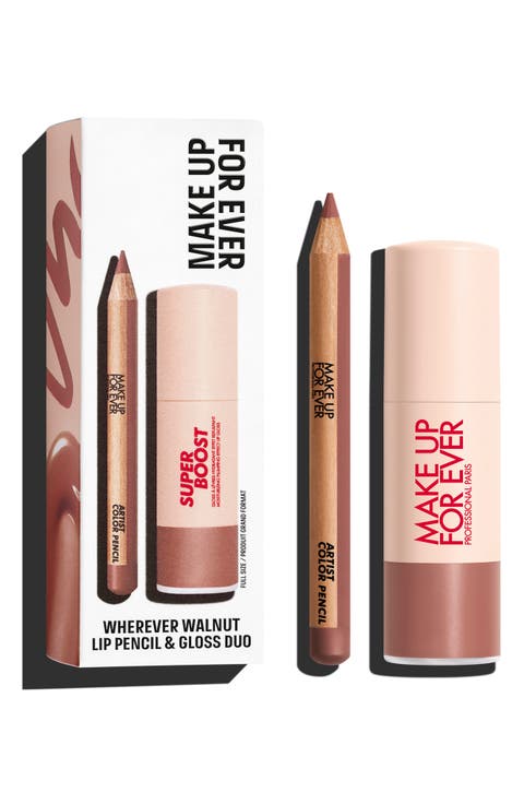 Wherever Walnut Lip Liner & Lip Gloss Kit $39 Value