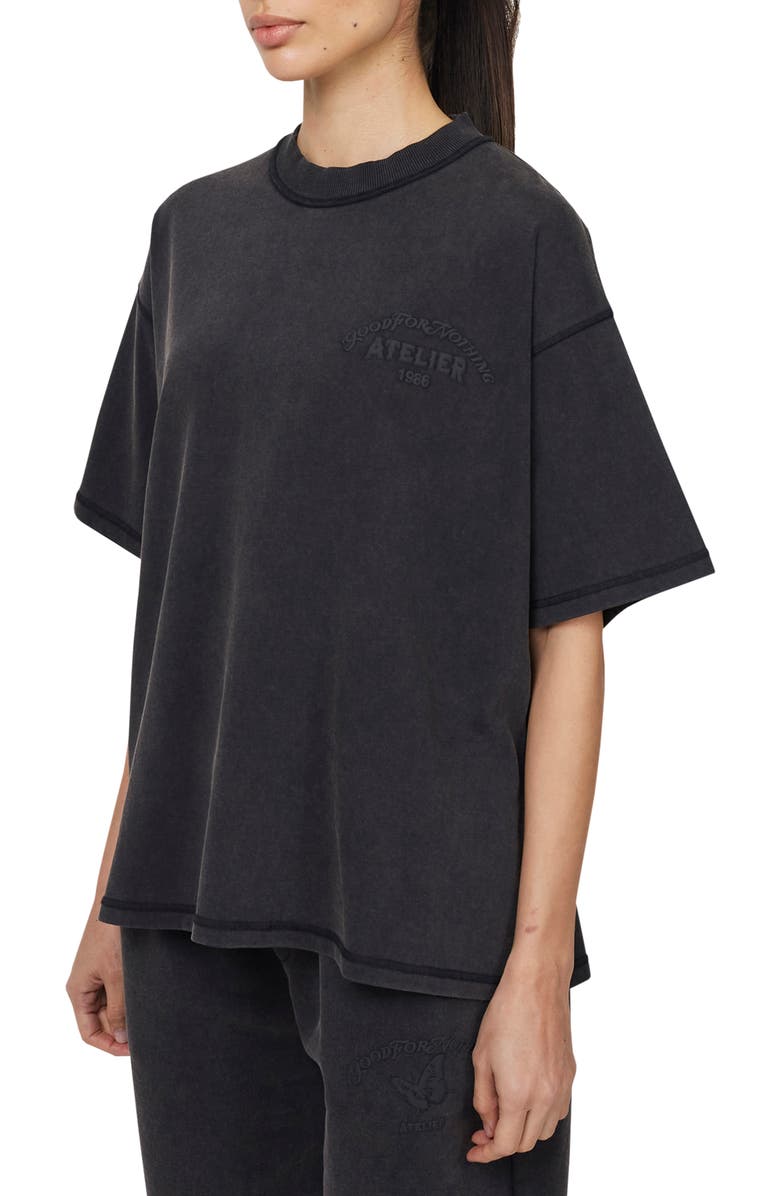 Good For Nothing Float Washed Relaxed T-shirt, Alternate, color, Black