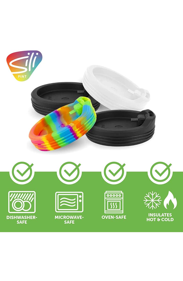 Silipint Silicone Travel Cup Lids 8 oz Set of 4, Alternate, color, Multicolored